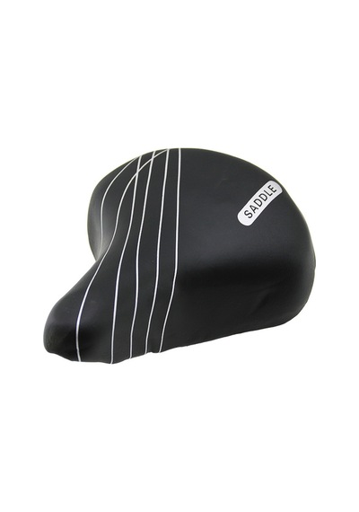 Büyük Geniş Bisiklet Sele 20.5x24 Cm Yaylı Siyah-beyaz