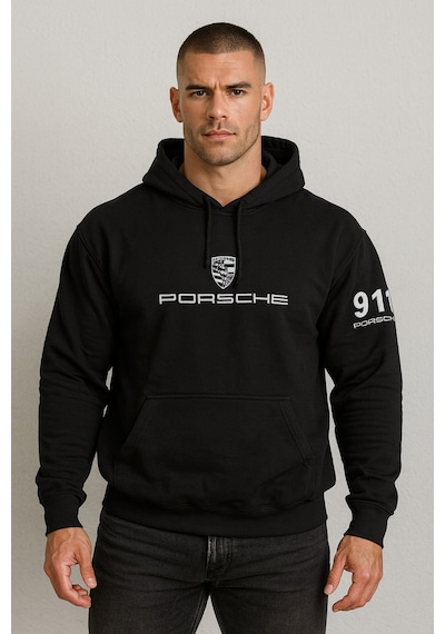 Hmo Store Unisex Ve Stil Bir Arada Porsche Kapüşonlu Hoodie Siyah