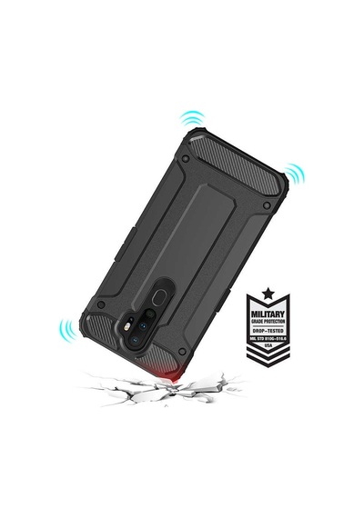 Noktaks - Oppo Uyumlu Oppo A5 2020 - Kılıf Çift Katman Zırh Tank Crash Military Kapak - Rose Gold
