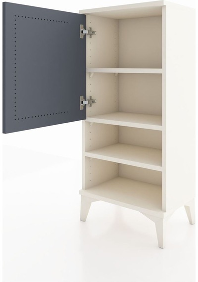 Arges Komodin 3 Raflı Tek Kapaklı 44x30x96 Aytaşı-antrasit Aytaşı
