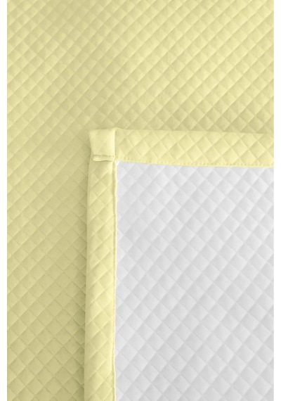 Sarı Minimal Genç Odası Tek Kişilik Pike Takımı - Kapitone Açık Sarı 160x220 Cm Yatak Örtüsü Rüzgarlı Seramik Nüansı