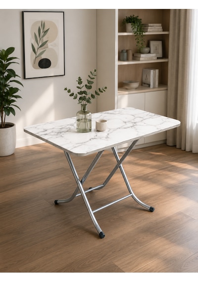 Mermer Desenli Katlanır Masa Pratik Portatif Mutfak Masası Balkon Bahçe Masası Beyaz Mermer Mermer Desenli Katlanır Masa Pratik Portatif Mutfak Masası Balkon Bahçe Masası Beyaz Mermer