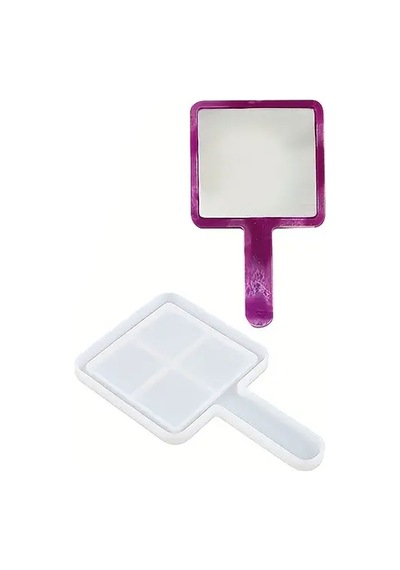 Epoksi Silikon Saplı Ayna Kalıbı Kare 16.5x9.5 Cm