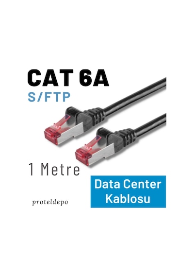 Irenıs 1 Metre Cat6a S/ftp Ethernet Data Center Patch Kablo, Siyah