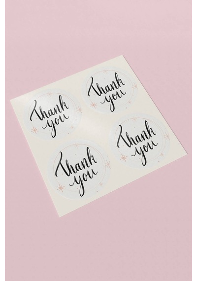 Thank You Renkli Yuvarlak Teşekkür Etiketi Sticker 3x3cm St2087 Çok Renkli
