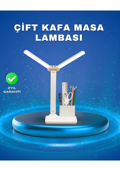 3 Ü 1 Arada Çok Amaçlı Masa Lambası Göz Yormayan Işık, Organizer Tasarım Sarı
