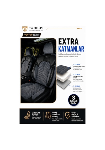 Subaru Impreza 2008-2011 Uyumlu Süvari Serisi Füme Siyah Oto Koltuk Kılıfı