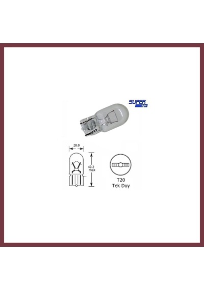 Storeşahin Super Light T20 Dipsiz Halojen Park Ampulü Tek Duy 2'li Shn0720