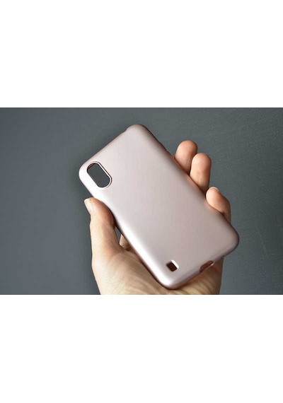 Galaxy A01 Kılıf Zore Premier Silikon Kapak Rose Gold