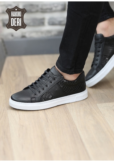 Hakiki Deri Günlük Baskılı Erkek Sneaker Roden5569 001