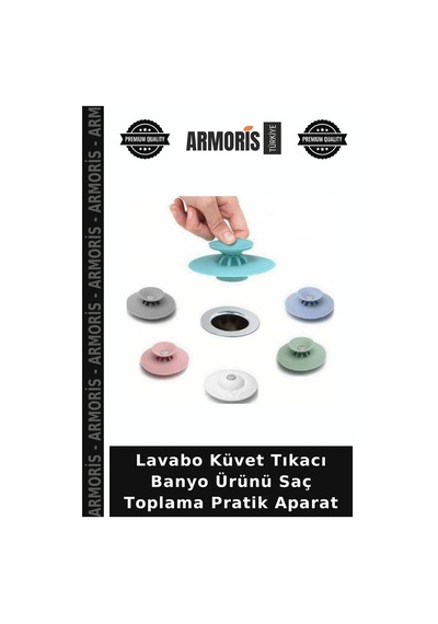 Lavabo Küvet Tıkacı Banyo Ürünü Saç Toplama Pratik Aparat Çok Renkli
