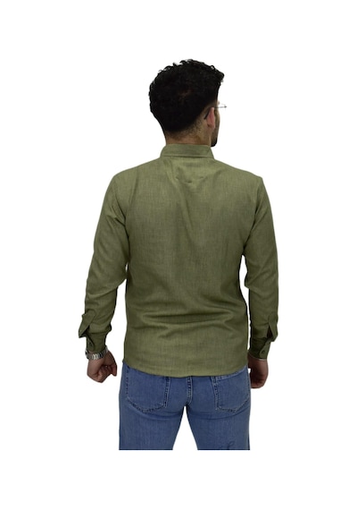 Erkek Spor Silim Fit Gömlek Bgl-st04479 Haki