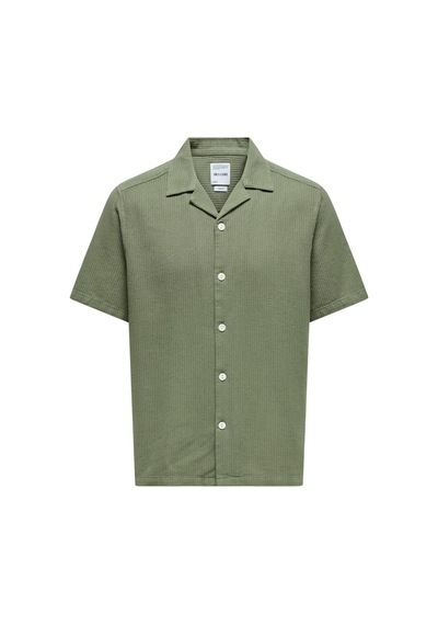 Only & Sons Onsbertıl Waffle Ss Resort Shırt Yeşil