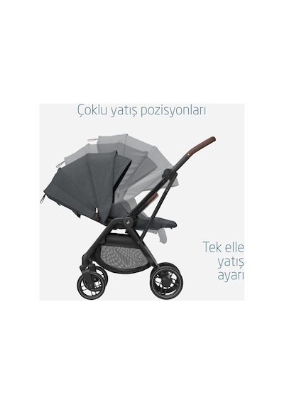 Maxi-cosi Leona2 Çift Yönlü Uzatılabilir Sırt Desteği Tam Yatabilir Bebek Arabasıtwillic Graphite