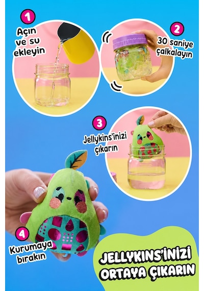 Magic Jellykins Sürpriz Peluş Oyuncak Suyla Açılan 1 Adet Sürpriz Model Koleksiyon Figürü - 7.6 Cm Çok Renkli