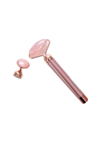 Titreşimli Yüz Masaj Aleti, Rose Quartz Çift Başlıklı Karışık