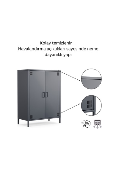Pera Metal Dolap 2 Kapılı 80,50 X 40 X 109,50 Cm - 9 Renk Seçeneği Bulunmaktadır Ral 7016 Antrasit Pera Metal Dolap 2 Kapılı 80,50 X 40 X 109,50 Cm - 9 Renk Seçeneği Bulunmaktadır Ral 7016 Antrasit