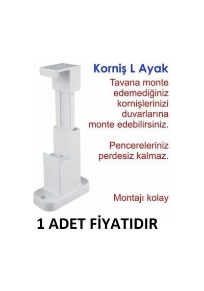 Korniş - Plastik L Ayak - 3 Kanallı Korniş Duvar Asma Aparatı L 1 Adet Fiyatıdır Diğer