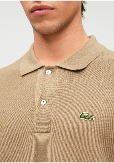 Lacoste Klasik Erkek Triko Örme Yazlık İnce Polo T-shirt Ekru