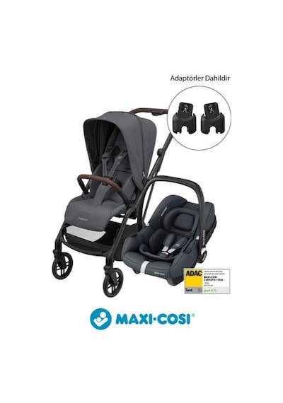 Maxi-Cosi Leona2-Cabriofix I-Size Tek Elle Katlanabilen Ultra Kompakt Çift Yönlü Seyahat Sistem Bebek Arabası Graphite