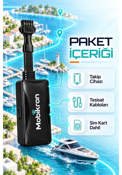 Mk-204-1 Sesli Bildirimli Tekne & Yat Takip Sistemi - 12 Ay Hatlı + Server Dahil Gps 2026 Seri