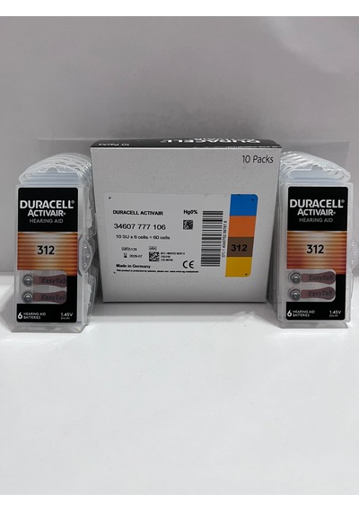 Duracell Kulak Pili No: 312 / 10 Luk Paket 60 Adet