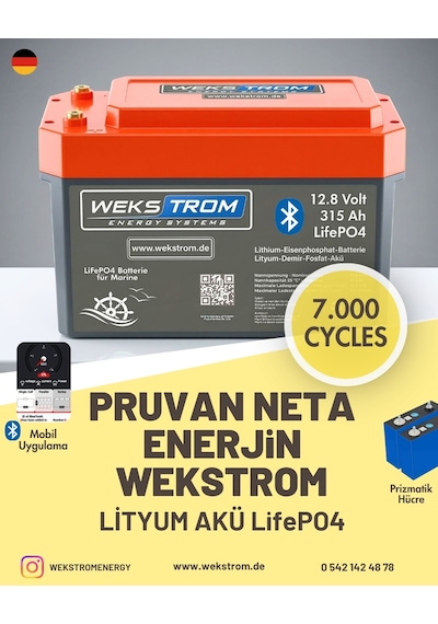 Wekstrom Germany Lityum Demir Fosfat Akü 12,8 V 315 Ah Lifepo4