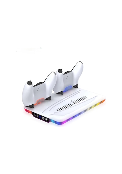 Ps5 / Ps5 Slim / Ps5 Pro Uyumlu Çok Fonksiyonlu Soğutucu Stant - Çift Kol Şarj İstasyonu Ve Rgb Işıklı