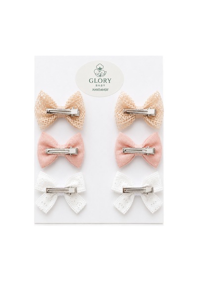Kız Bebek Dantel Fisto Fiyonk Klips Toka Seti 6'lı Çok Renkli Çok Renkli