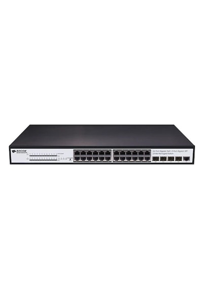 Bdcom S2500-24p4s 24 Port 10/100/1000 24 Port Poe 4 X Sfp 370w Layer 3 Yönetilebilir Rack Mount Swıtch