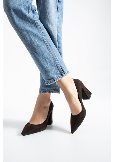 Dericia Shoes Victory Kadın Hakiki Deri Süet Yüksek Kalın Topuklu Ayakkabı Kahverengi Dericia Shoes Victory Kadın Hakiki Deri Süet Yüksek Kalın Topuklu Ayakkabı Kahverengi