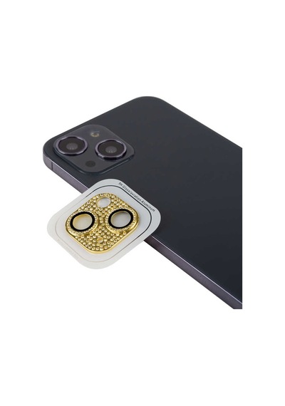 İphone 13 Mini Uyumlu Kamera Lens Koruyucu Cl-08 - Gold - T22586