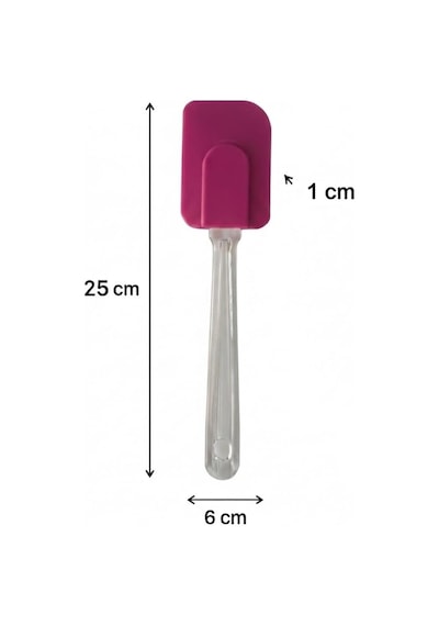 Silikon Spatula, Mutfak Kullanımı İçin Şeffaf Saplı Askılı 1, Mor Diğer