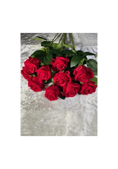 Kaliteli 10 Lu Kırmızı Yapay Kadife Gül Ev Vazo Dekor Süsü Özel Gün Çiçeği Yapay Çiçek 45-50 Cm Kırmızı - 929118804 Kırmızı Kaliteli 10 Lu Kırmızı Yapay Kadife Gül Ev Vazo Dekor Süsü Özel Gün Çiçeği Yapay Çiçek 45-50 Cm Kırmızı - 929118804 Kırmızı
