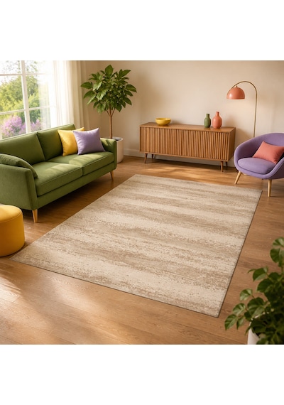 Kartela Halı Aria Halı Kaymaz Taban Makinede Yıkanabilir Halı Bej - 60 X 90 Cm