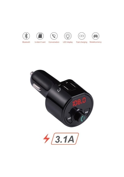 G10 Pd Şarj Özellikli Dijital Göstergeli Bluetooth Fm Transmitter Siyah
