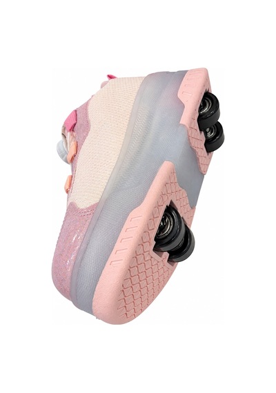 Papucumun Dünyası Kız Çocuk Işıklı Patenli Mekanizma Bağcıklı Sneaker Pembe