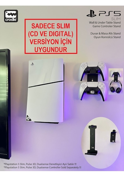 Playstation 5 Slim Duvar Standı Ve Joystick Duvar Standı Gaming Aksesuar