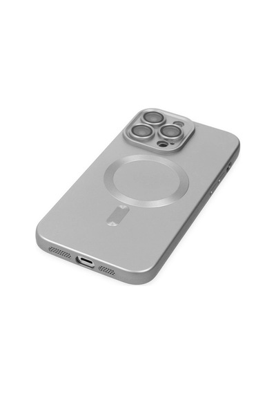 Newface Apple iPhone Uyumlu 13 Pro Kılıf Moshi Lens Magneticsafe Silikon Glblseme - 76 - Gümüş