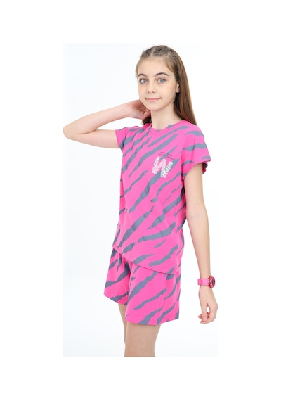 Toontoy Kids Toontoy Kız Çocuk W Yazı Baskılı Şortlu Takım Fuşya