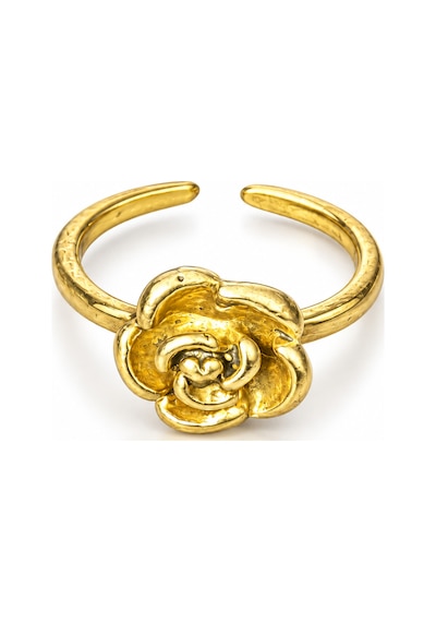 Esoo Jewelry Minimal Gül Figürlü Altın Renk Ayarlanabilir Kadın Yüzük - Çiçek Modeli Gold