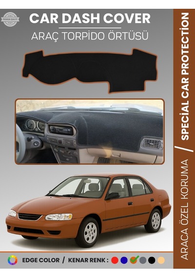 Toyota Corolla E110 1998-2002 Torpido Örtüsü Ön Göğüs Koruma Araca Özel Çatlamayı Önler Kaymaz - 719 Stiloto