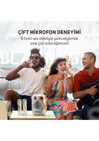 Divoom Spark Pro Çift Karaoke Mikrofonlu 80 W Bluetooth Hoparlör