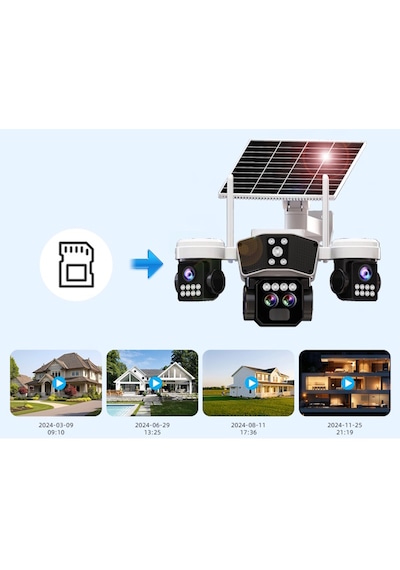 O-kam 9095 128gb 12mp 10x Zoom 4 Lens 3 Ekran Ultrahd 4g Solar Akıllı Güvenlik Kamerası
