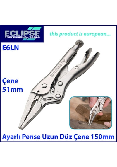 Eclipse E6Ln Ayarlı Pense Uzun Ve Düz Çene 150 Mm