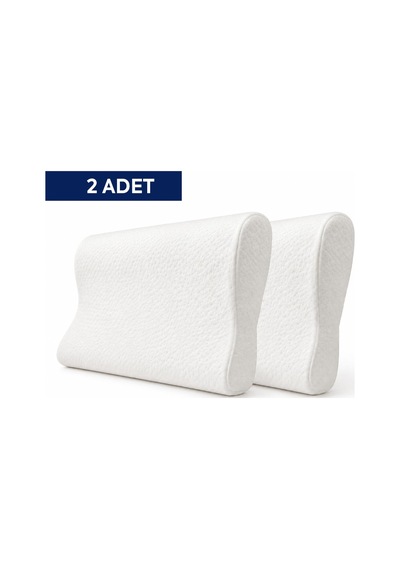Homedius Visco Time Comfy Boyun Destekli Ortopedik Visco Yastık 50x32x11 Cm 2'li Beyaz