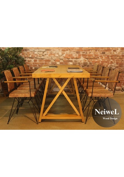 Neiwel Paes Doğal Ahşap Toplantı Masası x 80 x 160 Açık Ceviz