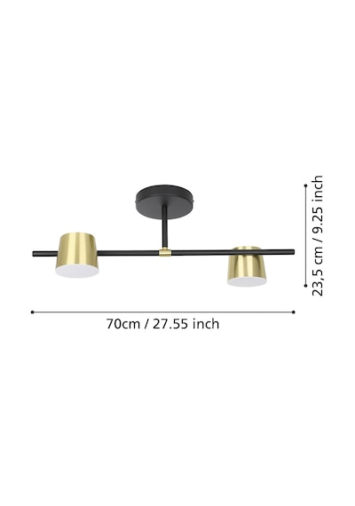 39983 Iç Mekan Altamıra Siyah, Pirinç Renk Dökme Çelik Tavan Lambası Ip20 Gu10-led Max: 2x4 Diğer