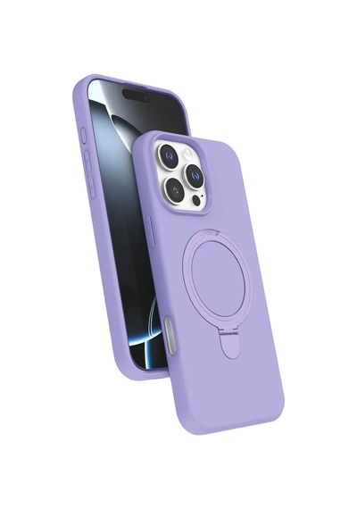 Newface Apple İphone 16 Pro Regal Magsafe Standlı Kapak - Lila