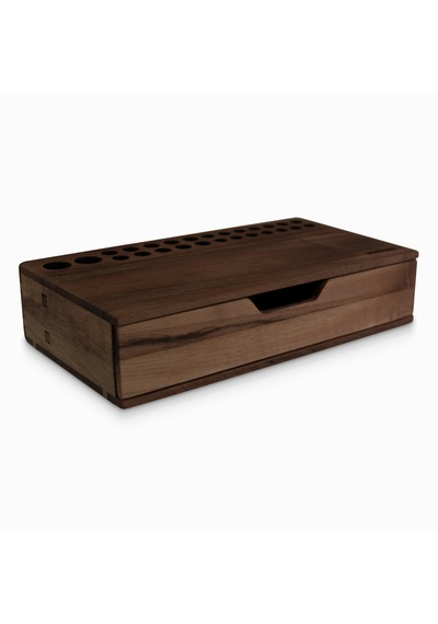 Woodsaka Reka Mini Çekmeceli Kalemlik Organizer - Ceviz Ağacından